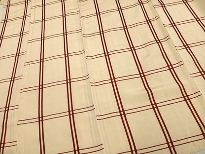 平和屋着物▽お召 単衣 吉野間道 正絹 逸品 AAAV2690fy