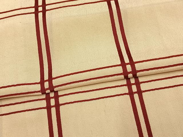 平和屋着物▽お召 単衣 吉野間道 正絹 逸品 AAAV2690fy