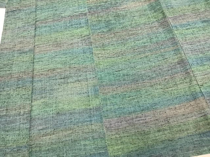 平和屋着物▽上質な紬 単衣 霞文 正絹 逸品 AAAV2691fy