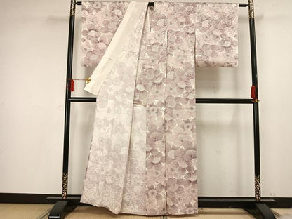 平和屋着物▽上質な小紋 単衣 花尽くし 正絹 逸品 AAAV2695fy