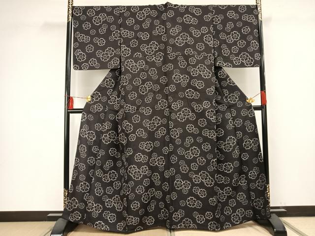 平和屋着物▽上質な小紋 単衣 舞花文 正絹 逸品 AAAV2698fy