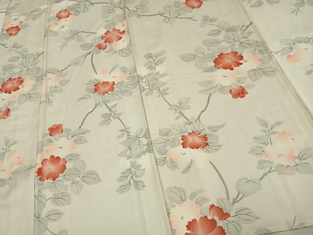 平和屋着物▽上質な小紋 単衣 枝花文 金彩 正絹 逸品 AAAV2702fy