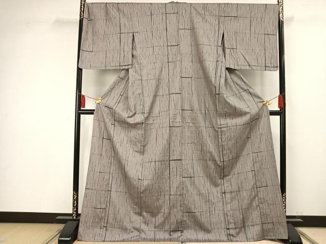 平和屋着物▽上質な小紋 単衣 絞り文様 ロング丈 正絹 逸品 AAAV2703fy