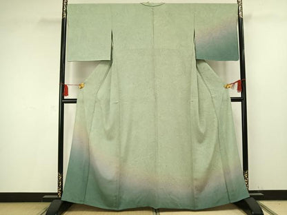 平和屋着物▽訪問着 単衣 墨流し文様 正絹 逸品 AAAV2704fy