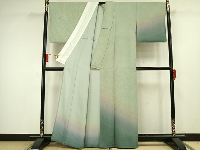平和屋着物▽訪問着 単衣 墨流し文様 正絹 逸品 AAAV2704fy