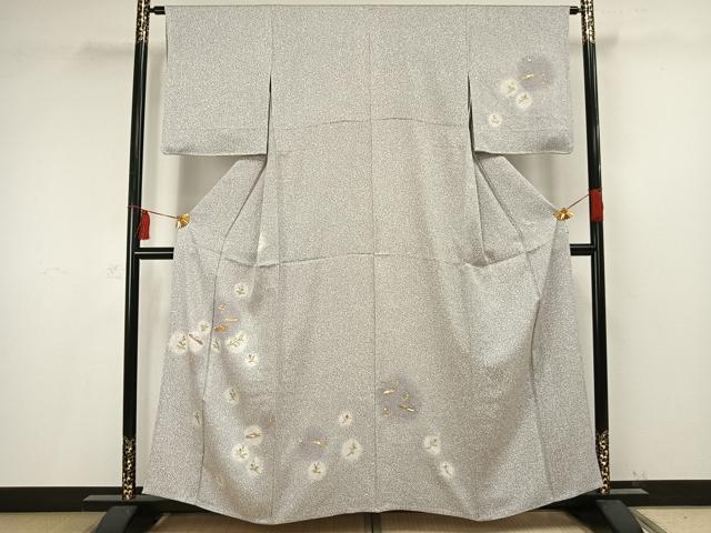 平和屋着物▽訪問着 単衣 草花文 金彩 そごう百貨店扱い 正絹 逸品 AAAV2705fy