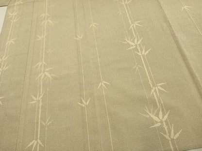平和屋着物▽本塩沢 単衣 130亀甲 笹竹文 正絹 逸品 未使用 AAAV2707fy