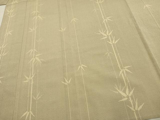 平和屋着物▽本塩沢 単衣 130亀甲 笹竹文 正絹 逸品 未使用 AAAV2707fy