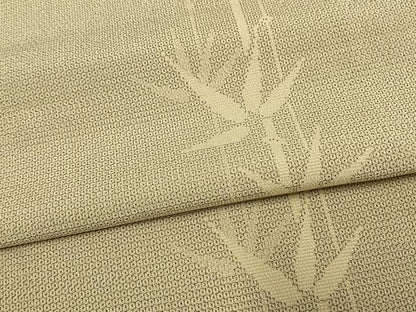平和屋着物▽本塩沢 単衣 130亀甲 笹竹文 正絹 逸品 未使用 AAAV2707fy