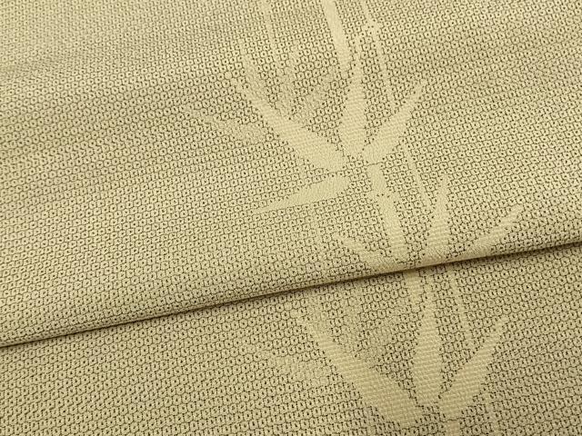 平和屋着物▽本塩沢 単衣 130亀甲 笹竹文 正絹 逸品 未使用 AAAV2707fy
