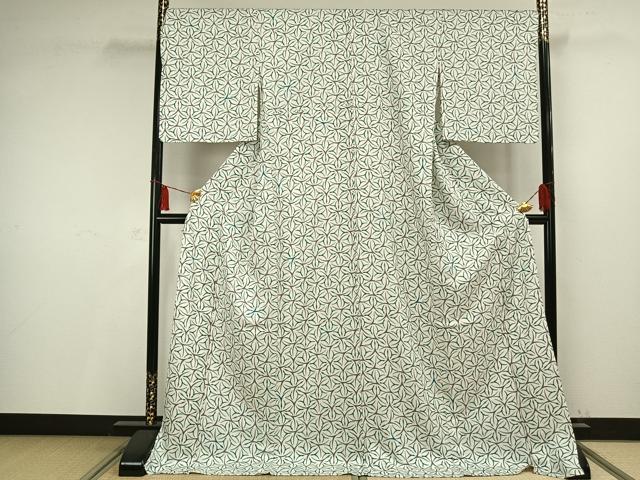 平和屋着物▽極上 小紋 単衣 鳥七宝 ロング丈 正絹 逸品 未使用 AAAV2711fy