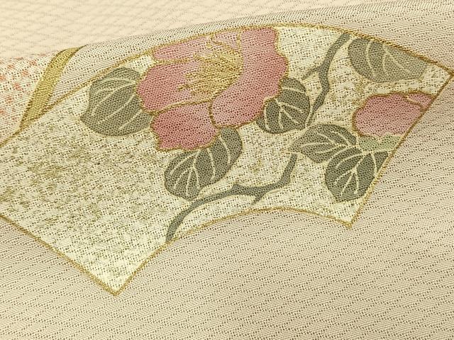 平和屋着物▽訪問着 単衣 地紙花文 金彩 正絹 逸品 AAAV2723fy