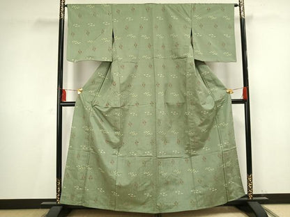 平和屋着物▽上質な紬 単衣 琉球絣 正絹 逸品 AAAV2725fy