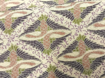 平和屋着物▽上質な小紋 単衣 向かい鶴菱文 正絹 逸品 AAAV2729fy