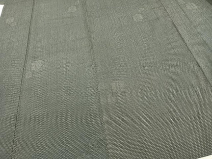 平和屋着物▽白鷹お召 単衣 110亀甲 遠州椿 正絹 逸品 AAAV2733fy