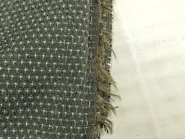 平和屋着物▽白鷹お召 単衣 110亀甲 遠州椿 正絹 逸品 AAAV2733fy