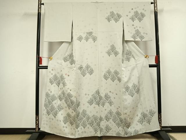平和屋着物▽訪問着 単衣 樹林飛鳥文 ますいわ屋扱い 正絹 逸品 AAAV2735fy
