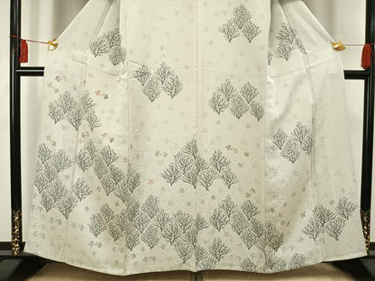 平和屋着物▽訪問着 単衣 樹林飛鳥文 ますいわ屋扱い 正絹 逸品 AAAV2735fy