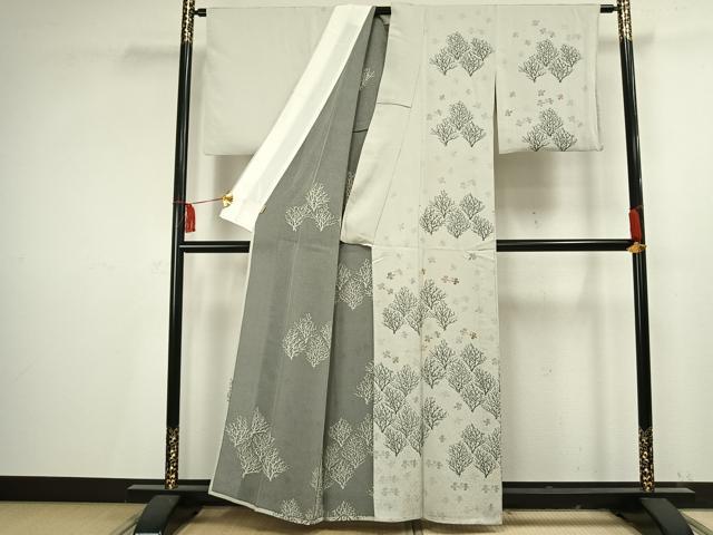 平和屋着物▽訪問着 単衣 樹林飛鳥文 ますいわ屋扱い 正絹 逸品 AAAV2735fy