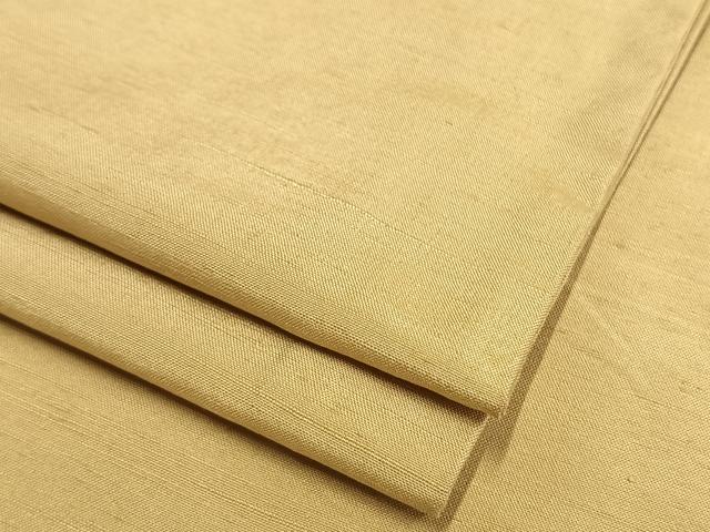 平和屋着物▽上質な紬 単衣 色無地 枯色 正絹 逸品 AAAV2737fy