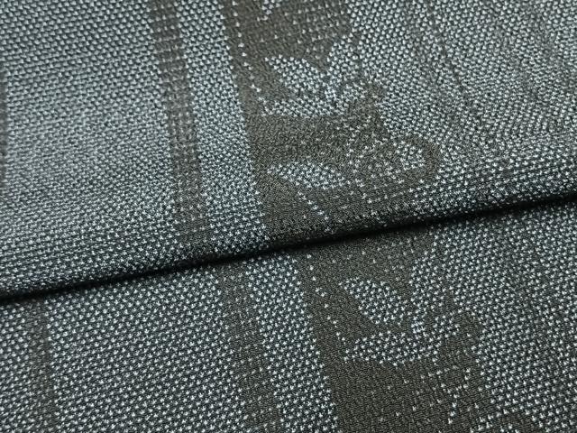 平和屋着物▽本塩沢 単衣 草花間道 正絹 逸品 AAAV2738fy