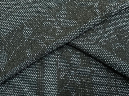 平和屋着物▽本塩沢 単衣 草花間道 正絹 逸品 AAAV2738fy