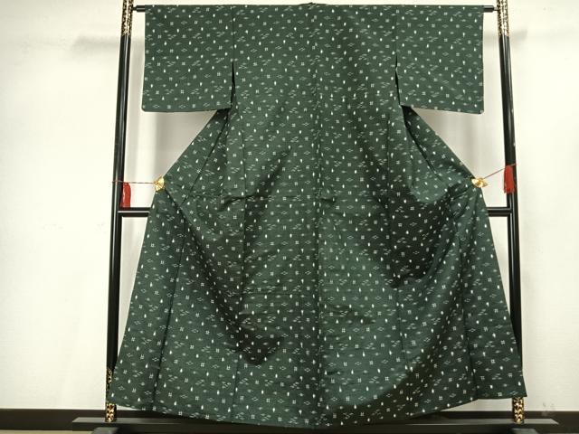 平和屋着物▽上質な紬 単衣 琉球絣 正絹 逸品 AAAV2740fy