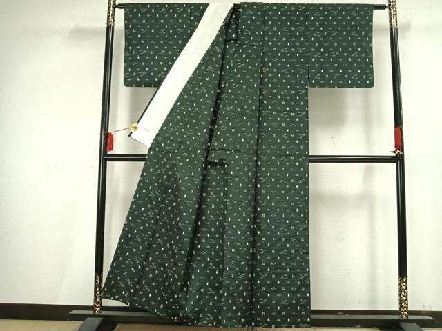 平和屋着物▽上質な紬 単衣 琉球絣 正絹 逸品 AAAV2740fy