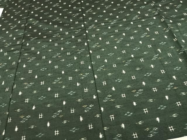 平和屋着物▽上質な紬 単衣 琉球絣 正絹 逸品 AAAV2740fy