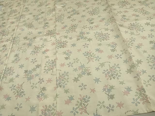 平和屋着物▽上質な紬 単衣 舞花文 正絹 逸品 未使用 AAAV2742fy