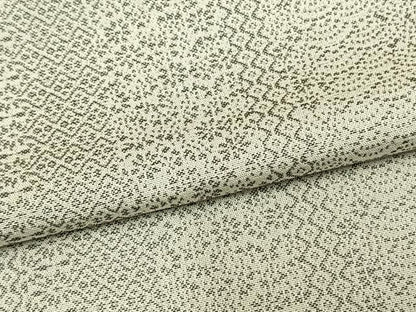 平和屋着物▽お召 単衣 草花間道 正絹 逸品 AAAV2743fy
