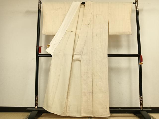 平和屋着物▽上質な小紋 単衣 氷割れ文 正絹 逸品 AAAV2744fy