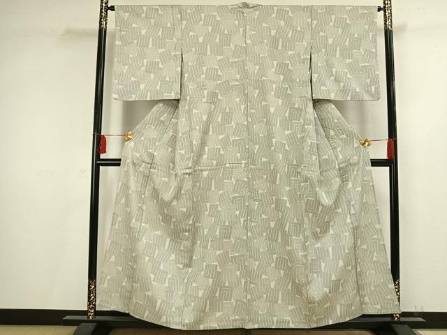 平和屋着物▽お召 単衣 源氏香 正絹 逸品 AAAV2745fy