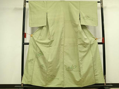 平和屋着物▽京の名門・菱屋六右ェ門 紬 訪問着 単衣 花絵巻文 正絹 逸品 未使用 AAAV2748fy