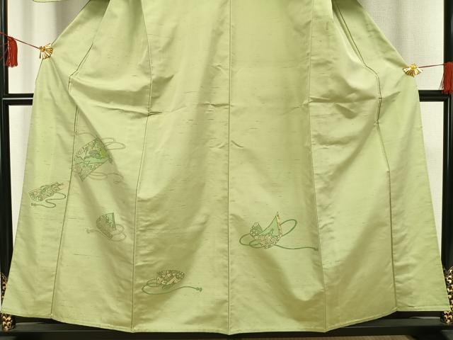 平和屋着物▽京の名門・菱屋六右ェ門 紬 訪問着 単衣 花絵巻文 正絹 逸品 未使用 AAAV2748fy