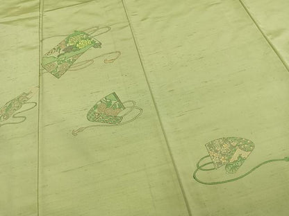 平和屋着物▽京の名門・菱屋六右ェ門 紬 訪問着 単衣 花絵巻文 正絹 逸品 未使用 AAAV2748fy