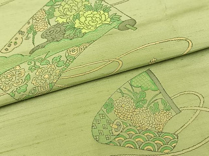 平和屋着物▽京の名門・菱屋六右ェ門 紬 訪問着 単衣 花絵巻文 正絹 逸品 未使用 AAAV2748fy