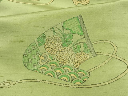 平和屋着物▽京の名門・菱屋六右ェ門 紬 訪問着 単衣 花絵巻文 正絹 逸品 未使用 AAAV2748fy