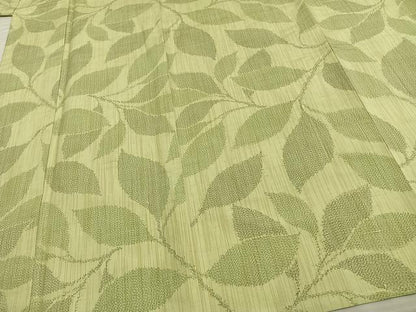 平和屋着物▽上質な紬 単衣 枝葉文 正絹 逸品 AAAV2749fy