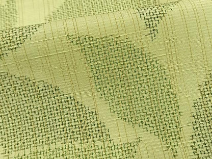 平和屋着物▽上質な紬 単衣 枝葉文 正絹 逸品 AAAV2749fy