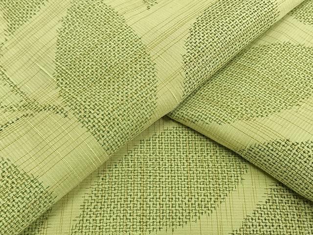 平和屋着物▽上質な紬 単衣 枝葉文 正絹 逸品 AAAV2749fy