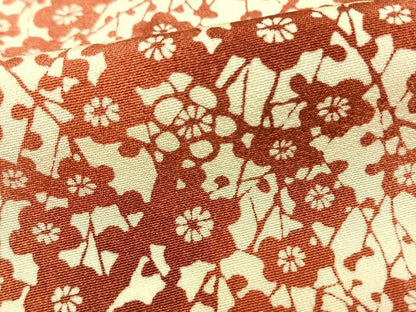 平和屋着物▽上質な小紋 単衣 型染め 枝花文 正絹 逸品 AAAV2755fy