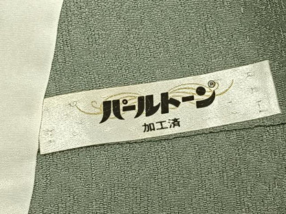 平和屋着物▽上質な色無地　単衣　花唐草地紋　薄雲鼠色　正絹　逸品　AAAV2758fy