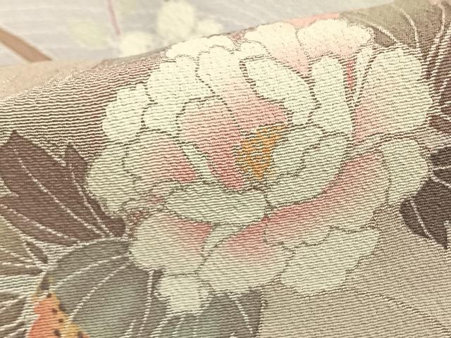 平和屋着物▽訪問着　単衣　友禅　草花文　暈し染め　金銀彩　正絹　逸品　AAAV2759fy