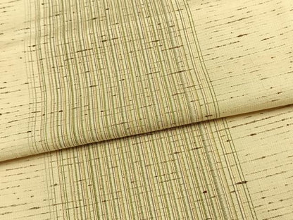 平和屋着物▽ぜんまい紬 単衣 縞 やまと誂製 正絹 逸品 AAAV2767fy