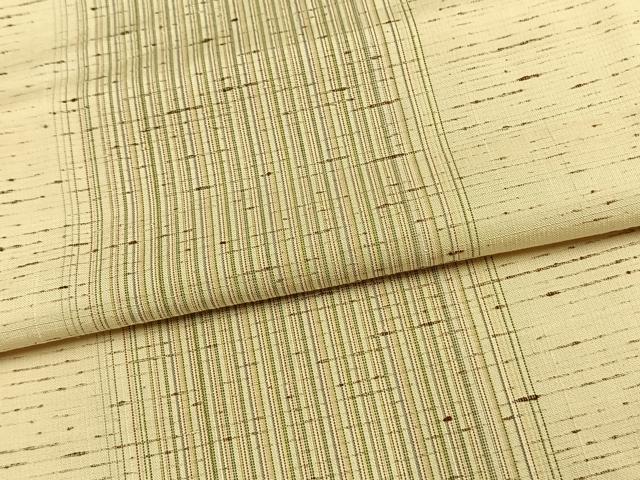 平和屋着物▽ぜんまい紬 単衣 縞 やまと誂製 正絹 逸品 AAAV2767fy