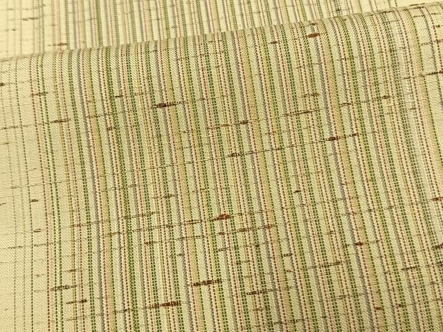 平和屋着物▽ぜんまい紬 単衣 縞 やまと誂製 正絹 逸品 AAAV2767fy