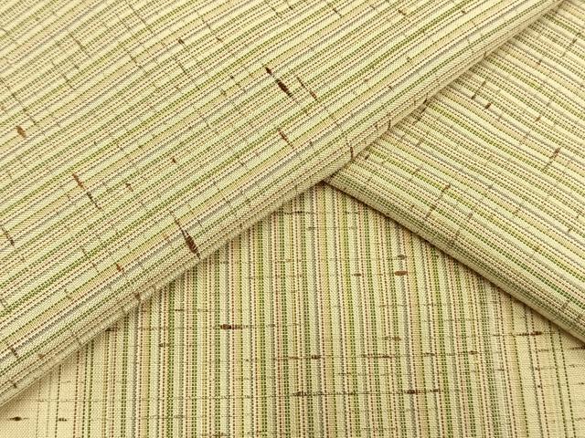 平和屋着物▽ぜんまい紬 単衣 縞 やまと誂製 正絹 逸品 AAAV2767fy
