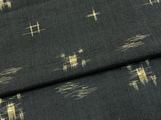 平和屋着物▽上質な紬　単衣　琉球絣　綿　逸品　AAAV2769fy