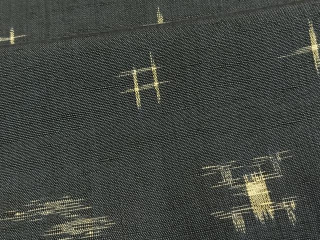 平和屋着物▽上質な紬　単衣　琉球絣　綿　逸品　AAAV2769fy